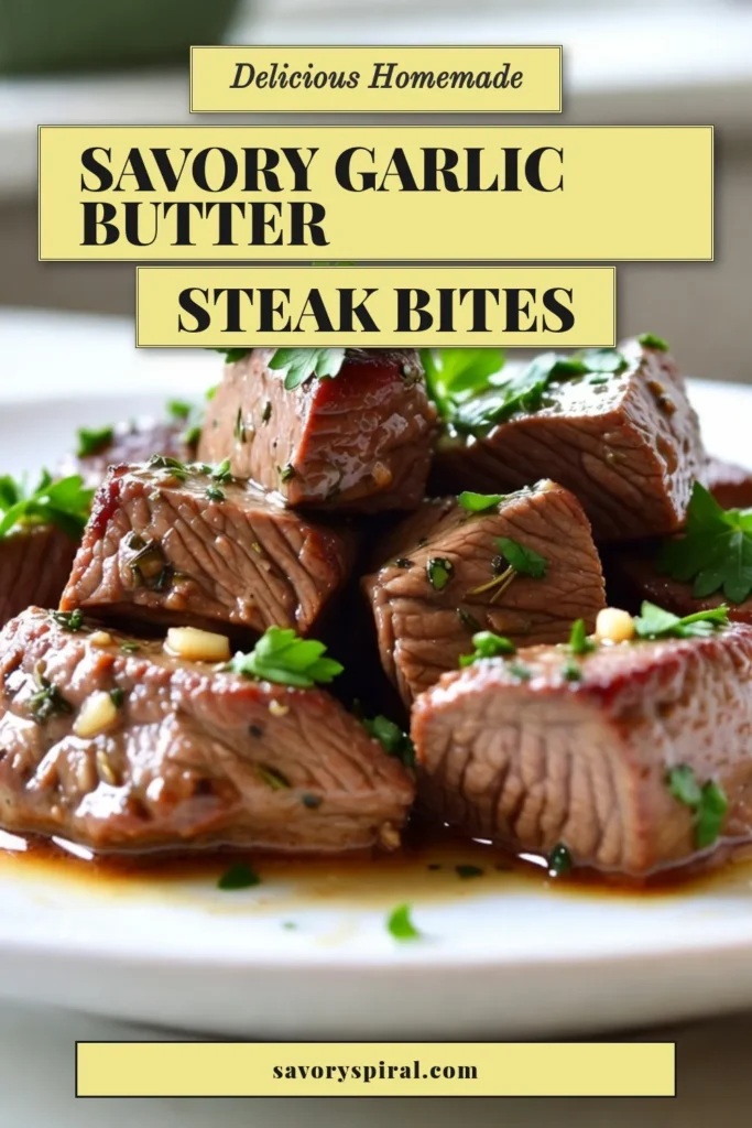 Indulge in these delicious garlic butter steak bites for a quick steak dinner that's both easy and tasty! This sirloin steak recipe is perfect for busy weeknights and makes for a flavorful steak snack that's sure to impress. With just a few ingredients and minimal prep time, you'll have a mouthwatering dish ready in 20 minutes. Try this easy garlic recipe tonight! Save for later! #GarlicButterSteakBites #QuickDinner #EasyRecipes #SteakSnacks