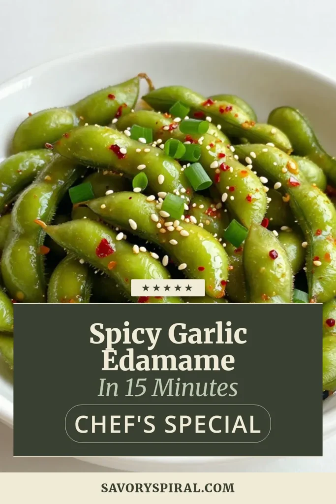 Looking for a quick and delicious snack? Try this Spicy Garlic Edamame Recipe that combines tender edamame pods with bold flavors! This Easy Edamame Snack is perfect for gatherings or as a healthy vegan appetizer. Coated in garlic and soy sauce, it's the ultimate Garlic Edamame with Soy Sauce you'll crave. Enjoy this nutritious treat today! Save this recipe for your next party! #SpicyGarlicEdamame #HealthySnackIdeas #VeganAppetizer #EdamameSnack