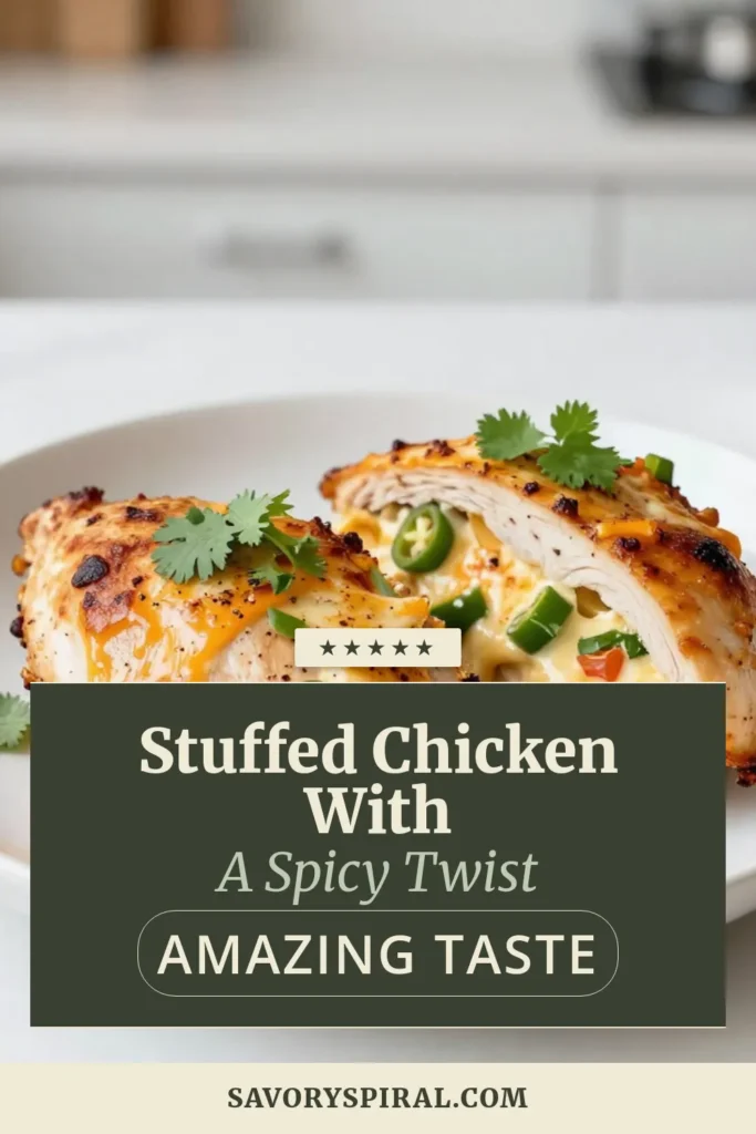 Elevate your dinner game with this irresistible Jalapeño Popper Stuffed Chicken! This creamy jalapeño chicken combines succulent stuffed chicken breasts with a cheesy filling that's packed with flavor and just the right amount of spice. Perfect for a cheesy stuffed chicken dinner, this spicy chicken breast recipe is sure to impress. Save this easy stuffed chicken breast recipe for your next meal! #JalapeñoPopperChicken #StuffedChickenBreast #CheesyDinner #SpicyChickenRecipe