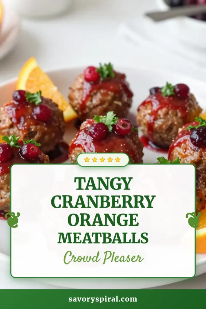 Looking for a festive and delicious appetizer? Try these Cranberry Orange Meatballs! This turkey meatball recipe combines tender turkey with a tangy cranberry glaze, making it the perfect easy meatball appetizer for your holiday gatherings. These glazed meatballs with cranberry sauce are sure to impress your guests. Don’t miss out—pin this holiday meatball recipe for your next celebration! #CranberryOrangeMeatballs #TurkeyMeatballs #EasyAppetizer #HolidayRecipes
