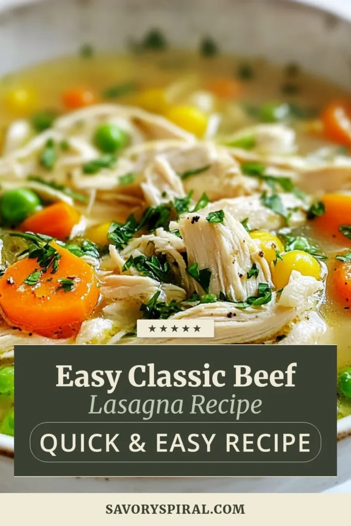 Warm up with this cozy chicken soup recipe that’s perfect for any day! This easy homemade chicken soup uses rotisserie chicken for a quick, healthy comfort food soup that will delight your taste buds. In just 30 minutes, you can enjoy a delicious bowl of healthy chicken soup that’s loaded with flavor and nutrition. Don't miss out on this simple, satisfying recipe! Save it for later! #ChickenSoup #ComfortFood #HealthyRecipes #EasyCooking