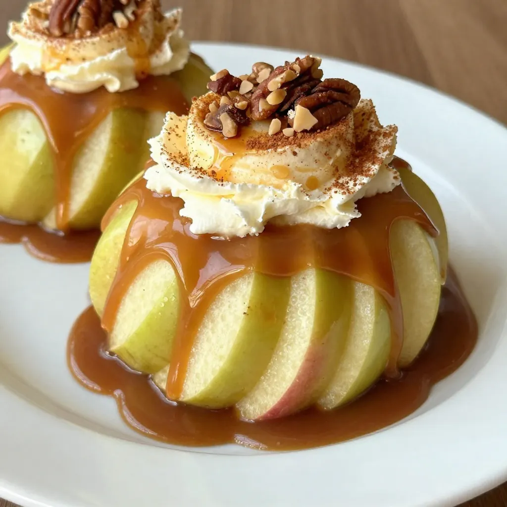 To make a delicious Caramel Apple Dump Cake, gather these items: - 2 cups of peeled and sliced apples (like Granny Smith or Honeycrisp) - 1 cup of caramel sauce (store-bought or homemade) - 1 box (15.25 oz) yellow cake mix - 1/2 cup unsalted butter, melted - 1 teaspoon cinnamon - 1 cup of brown sugar You can enhance the taste with these extras: - 1/2 cup chopped pecans - Whipped cream or vanilla ice cream for serving If you don’t have some ingredients, here are swaps: - Use any sweet apples if you can’t find Granny Smith or Honeycrisp. - Swap the yellow cake mix with spice cake mix for a warm twist. - Replace pecans with walnuts or leave them out for a nut-free dessert. {{ingredient_image_1}} First, set your oven to 350°F (175°C). This temperature helps the cake bake evenly. Gather your ingredients. You will need 2 cups of peeled, sliced apples, 1 cup of caramel sauce, and 1 box of yellow cake mix. Don't forget the melted butter, cinnamon, brown sugar, and chopped pecans if you want them. Take a 9x13-inch baking dish. Spread the sliced apples evenly across the bottom. Make sure every slice gets some space. Now, drizzle the caramel sauce over the apples. This will give them a sweet, sticky layer that makes the cake special. Ensure the apples are well-coated; this is key for flavor. In a separate bowl, mix the yellow cake mix, cinnamon, and brown sugar. This adds warmth and depth to your cake. Sprinkle this dry mix over the caramel-coated apples. Cover them well for the best taste. Next, pour the melted butter evenly on top. It doesn’t need to be perfect; just spread it out a bit. If you want extra crunch, sprinkle chopped pecans on top. Bake in the oven for 40-45 minutes. Keep an eye on it. Look for a golden brown top and bubbling edges. After baking, let it cool for about 10 minutes before serving. Enjoy it warm with whipped cream or vanilla ice cream for a delightful treat. To make your dump cake shine, focus on the apples. Use fresh, crisp apples like Granny Smith or Honeycrisp. They give a nice tartness that balances the sweet caramel. Slice them thinly so they cook evenly. When you mix the cake mix with cinnamon and brown sugar, make sure it's well combined. This adds warmth and flavor. Drizzling the melted butter evenly over the cake mix helps it bake perfectly. You want a nice, golden top. Serve your dump cake warm for the best taste. A scoop of whipped cream or vanilla ice cream on top makes it extra special. The cold cream melts into the warm cake, creating a wonderful mix. You can also add a sprinkle of chopped pecans for crunch. They add a nice texture and flavor contrast. One common mistake is not using enough apples. You need at least two cups to keep it moist. Avoid packing the cake mix too tightly; it should be sprinkled evenly. If you skip the melted butter, your cake may dry out. Lastly, watch the baking time. Pull it out when the top is golden brown and bubbly. This ensures a delicious and satisfying dessert. Pro Tips Choose the Right Apples: For the best flavor and texture, opt for tart varieties like Granny Smith or Honeycrisp, as they hold their shape well during baking and contrast nicely with the sweetness of the caramel. Homemade vs. Store-Bought Caramel: While store-bought caramel sauce is convenient, making your own can elevate the dish. A simple homemade caramel can add a richer flavor and allow you to customize the sweetness. Don’t Skip the Pecans: If you enjoy a bit of crunch, adding chopped pecans enhances the texture and flavor profile. Toast them lightly before adding for an extra nutty taste. Serving Suggestions: Serve with whipped cream or vanilla ice cream for a delightful contrast to the warm, gooey dessert. A sprinkle of sea salt on top can also enhance the caramel flavor. {{image_2}} You can switch up the apples for fun. Try using ripe pears for a sweet twist. For a spicier kick, add some nutmeg along with cinnamon. You can even mix in a cup of dried cranberries for a tart burst. If you love chocolate, sprinkle chocolate chips over the apples. This will create a rich, sweet flavor that pairs well with caramel. Top your cake with more than just whipped cream. A scoop of vanilla ice cream is always a hit. You could drizzle extra caramel sauce on top for added sweetness. Chopped nuts like walnuts or almonds also provide a nice crunch. For a gourmet touch, try adding a sprinkle of sea salt to enhance the flavors. To make this dessert gluten-free, use a gluten-free cake mix. Check the label to ensure it fits your needs. You can swap the unsalted butter with coconut oil or vegan butter for a dairy-free option. Use dairy-free ice cream or whipped cream to keep it creamy without the dairy. These simple swaps will keep the dessert tasty and inclusive for all diets. After you enjoy your Caramel Apple Dump Cake, store any leftovers in an airtight container. Make sure to let it cool completely first. Place it in the fridge, where it can stay fresh for up to four days. If you want to keep it longer, freezing is a great option. To reheat your cake, preheat your oven to 350°F (175°C). Place the leftover cake in an oven-safe dish. Cover it with foil to keep it moist. Heat for about 15-20 minutes. You can also use a microwave for quick reheating. Just warm it for about 30-45 seconds. Freezing this dump cake is simple. Cut the cake into pieces and wrap each piece in plastic wrap. Then, place the wrapped pieces in a freezer bag. Make sure to remove as much air as you can. This way, your cake stays tasty for up to three months. When ready to eat, just thaw it in the fridge overnight before reheating. Yes, you can use other fruits! Pears, peaches, and cherries work well. You can mix fruits too. Just remember to adjust the sweetness based on the fruit's natural flavor. For example, cherries may need a bit more sugar. Experiment and have fun with different flavors! Making caramel sauce is easy. Start with these simple steps: - Ingredients: - 1 cup sugar - 6 tablespoons unsalted butter - 1/2 cup heavy cream 1. In a pot, heat sugar over medium heat. Stir it until it melts and turns golden brown. 2. Add butter and stir until melted. 3. Slowly pour in heavy cream while stirring. Be careful; it can bubble up! 4. Let it cool before using. Enjoy your fresh caramel! Serve Caramel Apple Dump Cake warm for the best taste. Top it with a scoop of vanilla ice cream or whipped cream. The cold cream melts slightly, adding a nice touch. You can sprinkle some cinnamon or chopped pecans on top for extra flavor. Enjoy every bite! This blog post covered how to make a Caramel Apple Dump Cake. We looked at key ingredients and possible substitutions to fit your tastes. I shared step-by-step instructions, including tips to avoid common mistakes. You learned about fun variations and how to store leftovers properly. In the end, this dessert is simple and tasty. Enjoy creating your own version to impress family and friends!