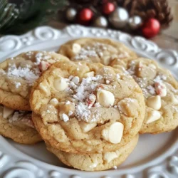 To make Winter Wonderland Chocolate Chip Cookies, gather these simple ingredients: - 1 cup unsalted butter, softened - 1 cup brown sugar, packed - 1/2 cup granulated sugar - 2 large eggs - 1 teaspoon vanilla extract - 3 cups all-purpose flour - 1 teaspoon baking soda - 1/2 teaspoon salt - 1 cup semisweet chocolate chips - 1 cup white chocolate chips - 1/2 cup crushed peppermint candies (optional) - 1/2 teaspoon cinnamon (for a cozy touch) These ingredients create a perfect blend of flavors. The butter adds richness, while the sugars give sweetness. The eggs help bind everything together. The mix of semisweet and white chocolate offers a nice contrast. The optional peppermint adds a fun holiday flair. You can also add cinnamon for warmth. Gathering fresh ingredients makes a big difference. Softened butter mixes better. Using high-quality chocolate elevates each bite. If you choose to add peppermint, crush it into small pieces. This will spread a delightful crunch throughout the cookie. Now that you have your ingredients ready, you're well on your way to baking these winter delights! {{ingredient_image_1}} - Preheat your oven to 350°F (175°C). Line a baking sheet with parchment paper. - In a large bowl, cream together 1 cup of softened butter, 1 cup of brown sugar, and 1/2 cup of granulated sugar. Mix until it is light and fluffy. - Beat in 2 large eggs, one at a time. Then add 1 teaspoon of vanilla extract, mixing well after each egg. - In another bowl, whisk together 3 cups of all-purpose flour, 1 teaspoon of baking soda, 1/2 teaspoon of salt, and 1/2 teaspoon of cinnamon. - Slowly add this dry mixture into the wet ingredients. Mix until everything is combined and smooth. - Gently fold in 1 cup of semisweet chocolate chips. - Add 1 cup of white chocolate chips and 1/2 cup of crushed peppermint candies if you want that festive touch. Mix until evenly distributed throughout the dough. - Use a tablespoon to drop portions of dough onto the prepared baking sheet. Space them about 2 inches apart. - Bake in the preheated oven for 10-12 minutes. They should be lightly golden on the edges but still soft in the center. - After baking, let the cookies cool on the baking sheet for 5 minutes. Then, transfer them to a wire rack to cool completely. The right temperature for your ingredients is key. Use softened butter, not cold. This helps create a smooth dough. Room-temperature eggs mix in better too. They help the cookies rise nicely. To get the perfect texture, do not overmix the dough. Mix until just combined. You want soft, chewy cookies. If you like them crisp, bake a bit longer. Dusting the cookies with powdered sugar makes them look like snow. Use a fine sieve for even coverage. This little touch adds charm to your treat. Adding peppermint sticks gives a festive look and flavor. Just stick a few into the cookies. It adds a nice crunch too. You can also crush them and sprinkle on top for extra flair. Pro Tips Use Room Temperature Butter: Make sure your butter is softened to room temperature for easier mixing, resulting in a lighter, fluffier cookie. Don’t Overmix the Dough: Mix the dry ingredients just until combined with the wet ingredients to avoid tough cookies. Chill the Dough: For an even thicker cookie, chill the dough for at least 30 minutes before baking. This helps prevent spreading. Store Cookies Properly: Keep your cookies in an airtight container at room temperature to maintain their freshness and prevent them from becoming hard. {{image_2}} You can change the taste of these cookies in fun ways. Swap semisweet chocolate chips for dark chocolate chips. Dark chocolate gives a rich, bold flavor. You can also mix in nuts or dried fruits. Pecans, walnuts, or cranberries add great texture and taste. To make these cookies festive, try using red and green m&m's. They give a pop of color and fun. You can also create a snowy look. Dust the cookies with powdered sugar to mimic fresh snow. Add whole peppermint sticks for a cheerful touch. These simple tweaks make your cookies stand out. To keep your Winter Wonderland chocolate chip cookies fresh, follow these tips: - Wait until cookies cool completely before storing. - Place them in an airtight container. - Use layers of parchment paper between cookies. - Store in a cool, dry place. For short-term storage, cookies last up to one week. For longer freshness, consider freezing them. You can freeze cookie dough for later use. Here’s how: - Scoop dough into tablespoon-sized balls. - Place them on a baking sheet lined with parchment. - Freeze the balls until firm, then transfer to a freezer bag. To thaw baked cookies: - Take cookies out of the freezer. - Let them sit at room temperature for 30 minutes. - Enjoy your cookies as if they were freshly baked! These cookies stay fresh for about one week when stored correctly. Place them in an airtight container. Keep them in a cool, dry place. If you store them this way, they will keep their soft texture. Yes, you can use margarine. However, butter gives these cookies a richer flavor. Margarine may change the texture slightly. If you choose margarine, make sure it's softened to the same consistency as butter. If you don’t have peppermint candies, try using crushed candy canes. You can also replace them with chocolate-covered mint candies. For a different twist, try using dried fruit or nuts for a new flavor. You can make these cookies gluten-free. Use a 1:1 gluten-free flour blend instead of all-purpose flour. Make sure the blend contains xanthan gum for the best texture. This way, you can enjoy these cookies without any gluten. Look for lightly golden edges on the cookies. The centers should still look soft. Bake them for 10-12 minutes. Let them cool on the baking sheet for five minutes before moving them. This allows them to set perfectly. You now have a detailed guide to making delicious cookies. We covered all the ingredients you need, followed by easy step-by-step instructions. I shared some useful tips for baking and decorating. Explore the flavor variations for fun twists. Lastly, learn how to store and freeze your cookies for later. Enjoy baking and sharing these treats! Your family and friends will love them. Don’t forget to get creative and make them your own. Happy baking!