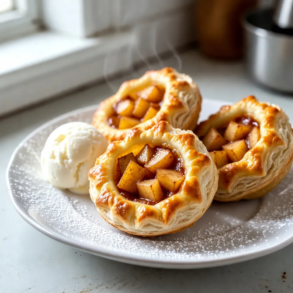 - 2 medium apples, peeled, cored, and diced - 1 tablespoon lemon juice - 1 teaspoon cinnamon - 1/2 teaspoon nutmeg - 1/4 cup brown sugar - 1 tablespoon cornstarch - 1 package of pre-made pie crusts (2 crusts) - 1 egg, beaten (for egg wash) - 1 tablespoon sugar (for sprinkling) - Air fryer - Mixing bowl - Rolling pin - Round cutter or bowl - Fork or crimper for sealing Gather these ingredients before you start. Fresh apples make a big difference in taste. I like to use Granny Smith apples because they add a nice tartness. The brown sugar brings sweetness, while the spices provide warmth. The cornstarch helps thicken the filling, so it does not leak out during cooking. For tools, an air fryer is key. It makes the hand pies crispy without deep-frying. A mixing bowl helps combine the filling easily. A rolling pin is useful for flattening the dough. Use a round cutter to create perfect circles. A fork or crimper is needed to seal the pies tight. Having everything ready saves time and makes the process smooth. Enjoy the fun of making these tasty treats! {{ingredient_image_1}} To start, gather your diced apples in a medium bowl. Add 1 tablespoon of lemon juice to keep them fresh. Then, sprinkle in 1 teaspoon of cinnamon, 1/2 teaspoon of nutmeg, and 1/4 cup of brown sugar. Finally, mix in 1 tablespoon of cornstarch to help thicken the filling. Stir everything well until the apples are coated. Let this mixture marinate for 15 minutes. This step allows the flavors to meld and the apples to soften. Next, roll out your pie crusts on a lightly floured surface. Use a round cutter or a bowl to cut out circles about 5 inches in diameter. You should get around 8 circles from the two crusts. Take each circle and spoon about 1 tablespoon of the apple mixture into the center. Fold the pie crust over to form a half-moon shape. Make sure to seal the edges well. You can use a fork or just press with your fingers to crimp them shut. Now, it’s time to cook! Preheat your air fryer to 350°F (175°C). Once preheated, place the hand pies in a single layer in the basket. You may need to do this in batches. Air fry the hand pies for 10-12 minutes. Keep an eye on them until they turn golden brown and crispy. When done, carefully remove them and let them cool for a few minutes before serving. Enjoy your tasty treats! To avoid leaks, crimp the edges well. Use a fork to press down firmly along the edges. This seals the pies and keeps the filling inside. If you use your fingers, make sure to press tightly. When using pre-made pie crusts, let them sit at room temperature for about 10 minutes. This makes them easier to roll out and cut. Dust your surface with flour to prevent sticking. You can also use a rolling pin to make them thinner. Thinner crusts cook better in the air fryer. Set your air fryer to 350°F (175°C) for even cooking. This temperature helps the crust crisp up nicely. If your air fryer has a fan, it will cook evenly. Cook the hand pies for 10-12 minutes. Keep an eye on them after 8 minutes. They should turn golden brown when done. If they need more time, check every minute. This way, you avoid burning. Pro Tips Use Firm Apples: Choose firm apple varieties like Granny Smith or Honeycrisp for the best texture and flavor in your hand pies. Chill the Dough: For a flakier crust, chill the pie dough for at least 30 minutes before rolling it out. Experiment with Spices: Feel free to add nutmeg, ginger, or allspice to the apple filling for a unique twist on flavors. Check for Doneness: Since air fryers can vary in temperature, check your hand pies a minute or two before the recommended time to avoid over-browning. {{image_2}} You can make your air fryer apple hand pies more exciting by adding spices. Allspice gives a warm, rich flavor. Ginger adds a nice kick. You can mix and match spices to find your favorite. Using different types of apples also helps. Some apples are sweet, like Fuji or Honeycrisp. Others, like Granny Smith, are tart. Mixing sweet and tart apples creates a balanced flavor. Experimenting with apple types will add fun twists to your hand pies. If you want to change up the sweetness, try brown sugar substitutes. Coconut sugar works well and adds a slight caramel flavor. Another great option is maple syrup. It gives a deep, rich taste and pairs well with the apples. Just use less maple syrup than brown sugar since it is liquid. These ideas let you customize your hand pies. You can enjoy different tastes while keeping them delicious and fun. To keep your hand pies fresh, cool them completely before storing. This step is key. If you store them warm, they will get soggy. Once cool, place them in an airtight container. This helps keep them crispy and tasty. You can store them in the fridge for up to three days. If you want to keep them longer, consider freezing them. The best way to reheat your hand pies is in the air fryer. Set your air fryer to 350°F (175°C). Heat them for about 5 minutes. This will make them warm and crispy again. If you don’t have an air fryer, you can use the stovetop. Place them in a skillet over low heat. Cover the skillet to help them warm evenly. Check often to avoid burning. Enjoy your delicious hand pies! Yes, you can use homemade pie crust. Just make sure it is rolled thin. This will help the crust cook evenly and stay crispy in the air fryer. If you want a flaky crust, use cold butter. Cut it into small pieces and mix it into the flour until crumbly. To keep the apple filling from being watery, use cornstarch. It helps absorb extra moisture. Make sure to mix it well with the apples. Also, let the filling sit for about 15 minutes. This allows the flavors to blend and some liquid to evaporate. The best apples for hand pies are Granny Smith and Honeycrisp. Granny Smith apples add a nice tart flavor. Honeycrisp apples are sweet and juicy. You can also mix both types for a balance of sweet and tart. In this blog post, we covered how to make delicious air fryer hand pies. You learned the key ingredients and tools needed. We detailed step-by-step instructions for the filling, assembly, and cooking process. Plus, I shared tips to perfect your pies and variations to try. To wrap it up, making hand pies is fun and rewarding. With simple ingredients and an air fryer, you can enjoy tasty treats anytime. Give it a go and impress your friends and family!